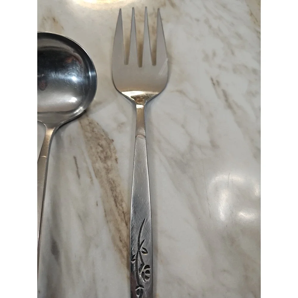 Vtg Rebacraft Stainless Japan Soup Ladel, Butter Knife, Serving Fork Replacement